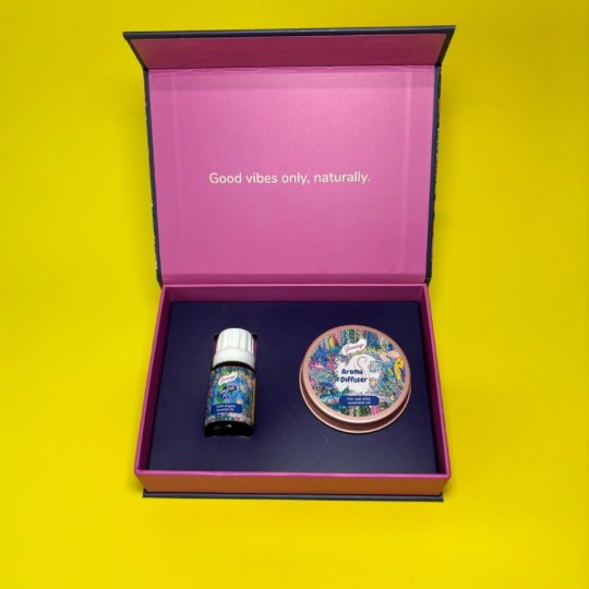 100% Organic Essential Oils & Wooden Diffuser Set – Natural Aromatherapy for Home, Car & Travel