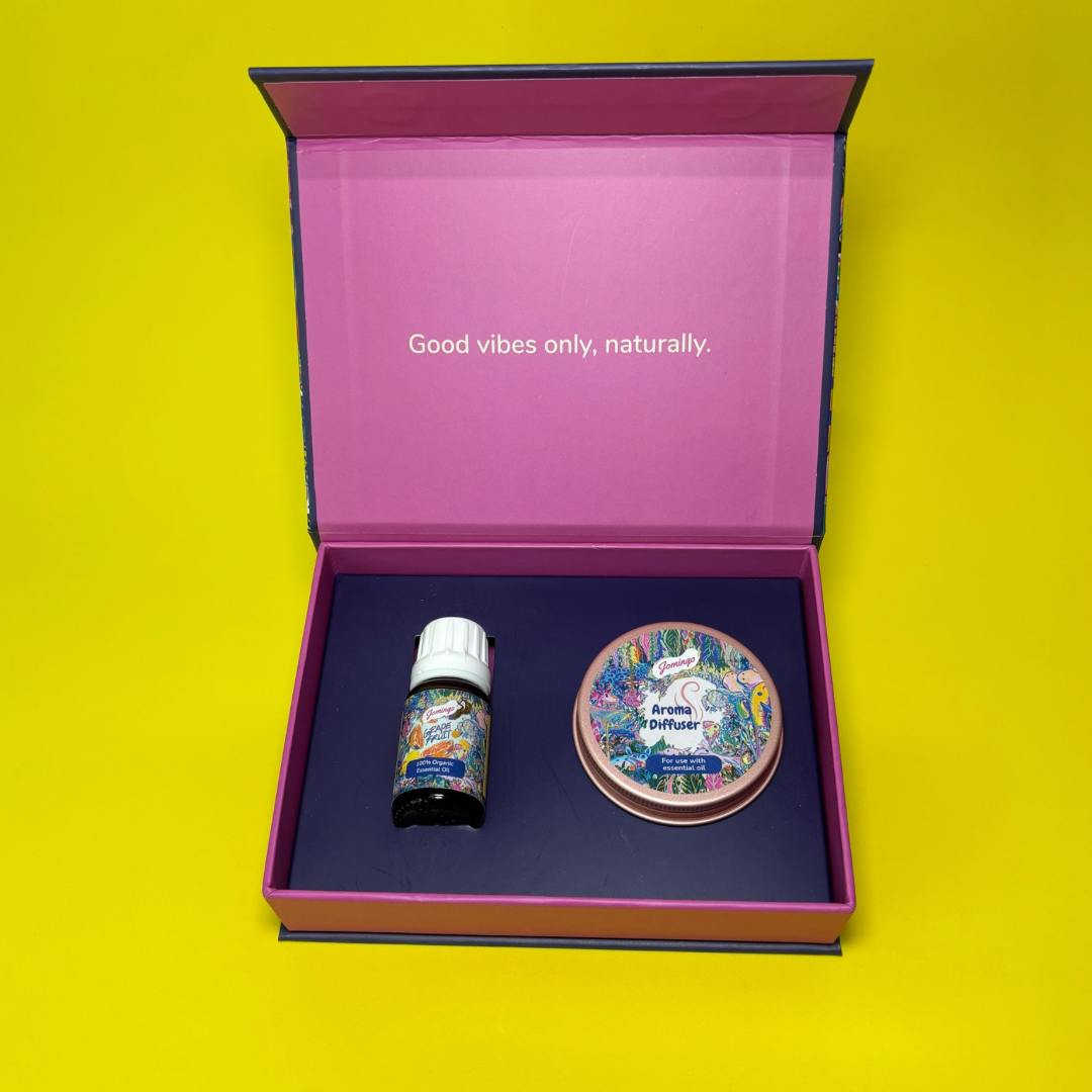 100% Organic Essential Oils & Wooden Diffuser Set – Natural Aromatherapy for Home, Car & Travel