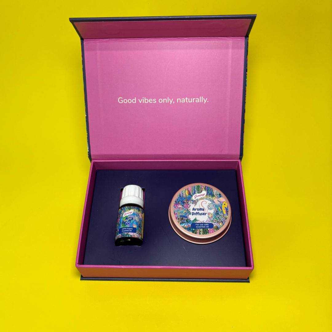 100% Organic Essential Oils & Wooden Diffuser Set – Natural Aromatherapy for Home, Car & Travel