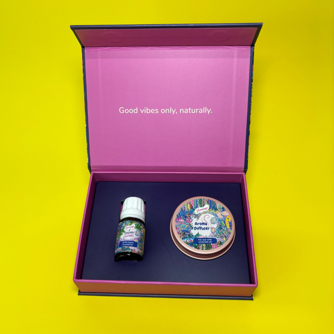 100% Organic Essential Oils & Wooden Diffuser Set – Natural Aromatherapy for Home, Car & Travel